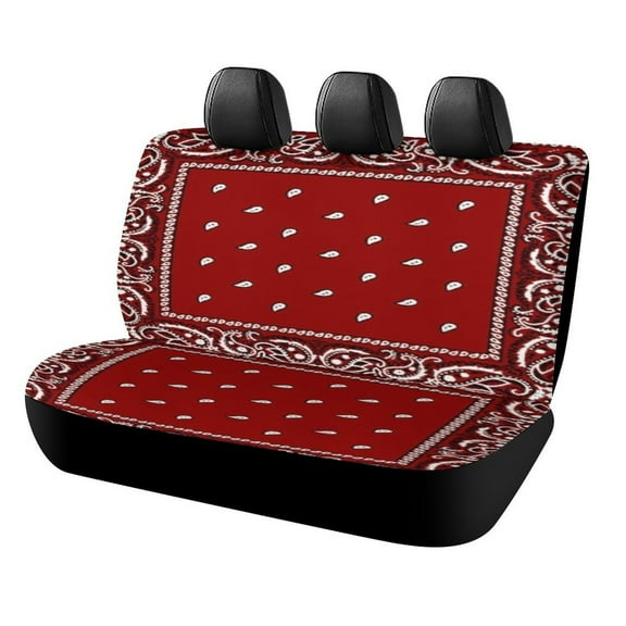 Bandana Pattern Car Rear Seat Cover, Suitable for Automobiles SUV、 General Motors Back Seat Protectors for Cars, Trucks