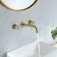 thumbnail image 2 of Wall Mounted Dual Handle Bathroom Sink Faucet, Solid Brass Three Hole Sink Faucet, 2 of 5