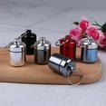 thumbnail image 3 of 2pcs Pill Boxes Portable Small Mini Metal Pill Box Waterproof Sealed Storage Waterproof Portable Medicine Drug Holder Container Keyring for Travel Outdoor First Aid, 3 of 6
