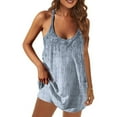 thumbnail image 1 of Pisexur Robe Camis Sans Manches à Col en V pour Femme, Décontractée, Couleur, Bretelles, Chandail à Col en V, Robe Sans Manches pour Femme, Robe, 1 of 5