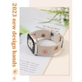 thumbnail image 6 of Wearlizer Floral Band Compatible with Apple Watch Band Women 41/40/38/45/44/42/46/49mm(Ultra) Cute Fancy Handmade Daisy Stitched Leather Designer Strap for iWatch Series 10/9/8/SE/7/6/5/4/3/2/1, 6 of 7