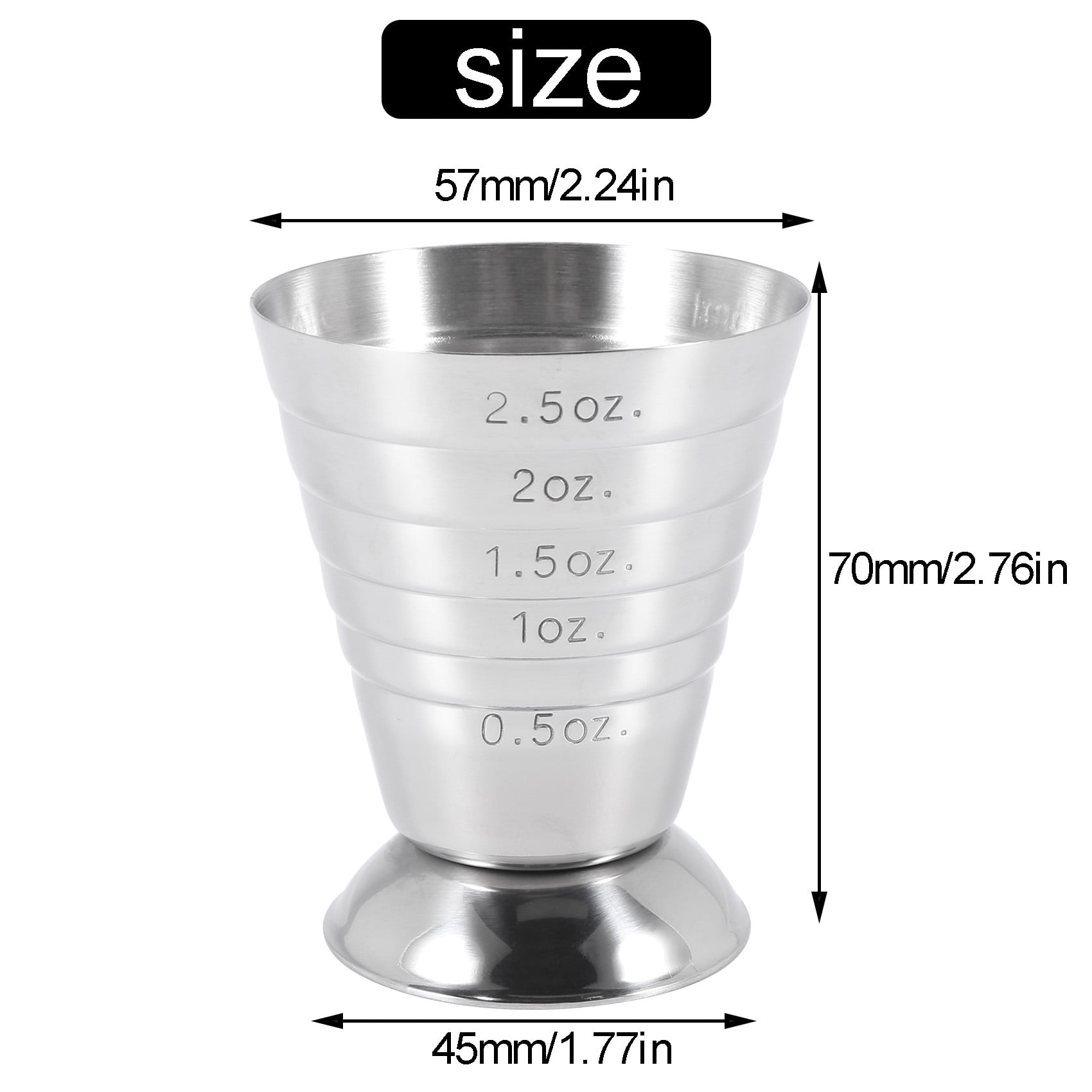 Zhehao 4 Pcs Stainless Steel Measuring Cup Cocktail Drinking Measuring  Jigger 2.5 oz Cocktail Stepped Graduated Jigger for Bartender Bar - Yahoo  Shopping