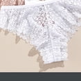thumbnail image 4 of Womens White Lace Thong Panties with Bow - Pure White Low Rise Underwear, Soft & Comfortable for Everyday or Bridal, Stretchy Lace Intimates,Size L, 4 of 5