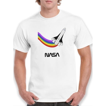 NASA Nasa Shuttle Rainbow Trail T-Shirt Men -NASA Designs Male 3X-Large