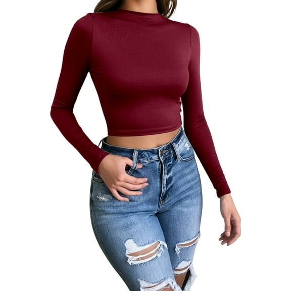 EDFBUYKRS Womens Turtle Neck Blouse Casual Winter Fall Spring Long Sleeve Tunic Tops Juniors Turtleneck Solid Slim Fit Shirts Black L