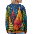 thumbnail image 4 of Women's Fashion Long Sleeve Christmas Snowman Snowflake Print Jacket Cardigan for Holiday Party and Casual Daily Wear,Blue,L, 4 of 7