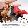 thumbnail image 3 of Billuyoard Llavero Lindo Bulldog Cuero Natural Llaveros Anillos Ligereza de moda Diseño especial Lockchain Bolso de mujer Colgante de coche Artesanía Caqui Billuyoard HA073973-03, 3 of 6