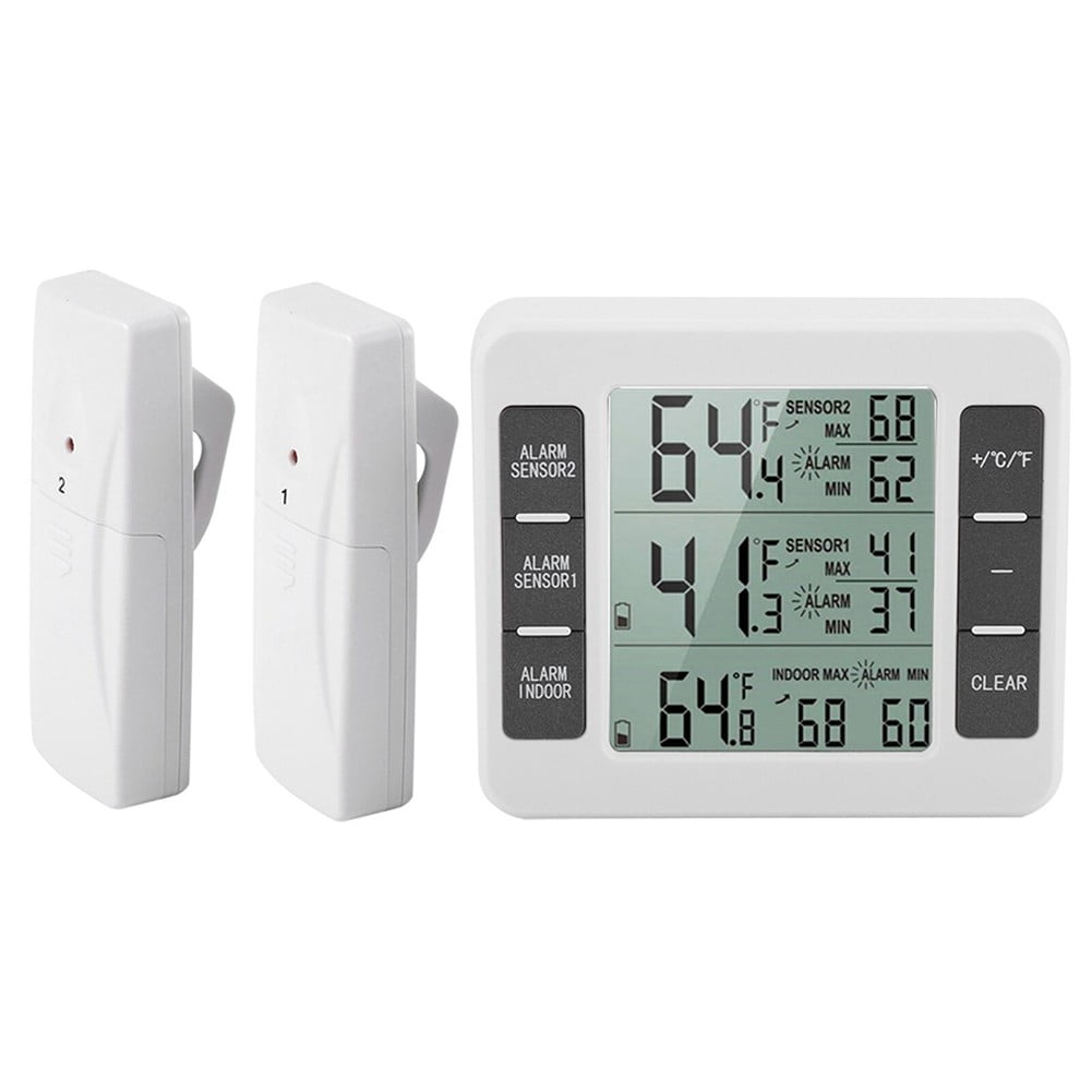 Reliable Wireless Thermometer with Freezer Alarm for Fridge, Indoor and Outdoor