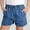 Blue, variant on OGLCCG Jean Shorts for Girls Teens Elastic Waisted Denim Shorts with Pockets Baggy Lightweight Summer Shorts 5-15 Years