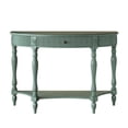 thumbnail image 6 of HAIXIAO Wood Half Moon Console Table With Drawer And Shelf, Vintage Curved Entryway Table For Hallway And Living Room,Antique Green, 6 of 6