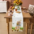 thumbnail image 2 of Cute Puppy Sunflowers Table Runner 72 Inches, Farmhouse Eucalyptus Leaves Bed Runner Dresser Scarves Tabletop for Indoor Outdoor Parties/Ceremony/Banquet, 14" x 72", 2 of 9