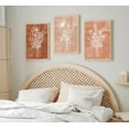 thumbnail image 3 of Terracotta Floral Canvas Wall Art Mid-Century Flowers Bouquet Pictures Vintage Farmhouse Botanical Poster Prints Abstract Floral Wall Decor for Living Room Bedroom Office Bathroom Unframed, 3 of 6