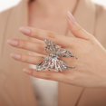thumbnail image 2 of Exaggerated Big Crystal Butterfly Ring Open Wedding Butterfly Jewelry for Women, 2 of 11