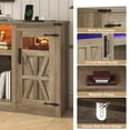thumbnail image 5 of ChVans 95" Farmhouse TV Stand for 90/100"TV with LED Lights & Power Outlets, Large Entertainment Center w/2 Barn Doors Storage Cabinet & 6 Semi-Open Compartments for Living Room, Grey, 5 of 9