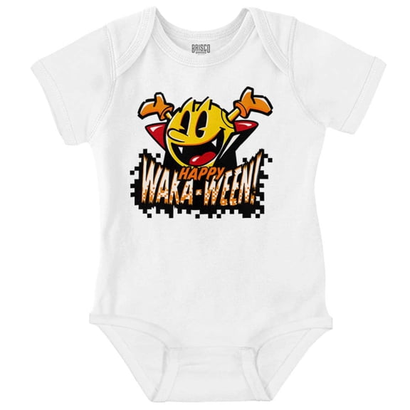 Halloween PACMAN Happy Waka-Ween Romper Boys or Girls Infant Baby Brisco Brands NB