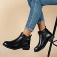 thumbnail image 2 of NECHOLOGY Botas Mujer Zapatos Botines mujer Botas con cremallera lateral con detalle de hebilla para mujer, botines de tacón grueso con punta en Retro, botas , zapatos de mujer (Black, 8), 2 of 7