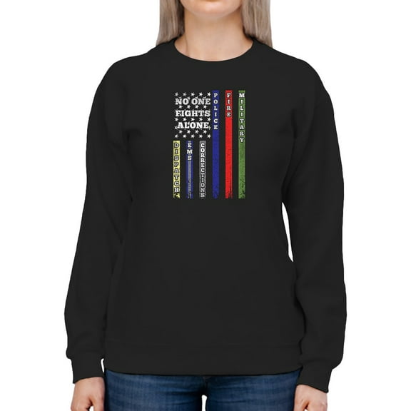 No One Fights Alone Flag Sweatshirt Women -GoatDeals Designs, Female 3X-Large