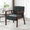 Black03, variant on Gewnee PU Accent Chair with Cedar Legs, High-Density Seat, for Living Room Bedroom，Black