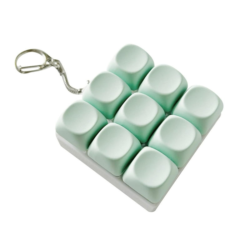 Zxpjkyu 9 Key Keyboard Fidget Clicker Toy Keychain Accessory