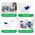 thumbnail image 4 of Caja de Almacenamiento Apilable, Pack de 3, para Organizador Armario, Juguetes, Ropa, con Broche y Tapa Duradera, 15 Litros de Capacidad, Transparente, 4 of 6