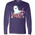 thumbnail image 3 of Inktastic Cute Ghost Octopus Trick or Treating with Bat Long Sleeve T-Shirt, 3 of 5