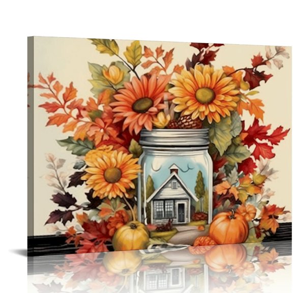 fall flowers Canvas Wall Art Living Room Bedroom Home Office Wall Decor Print On Canvas