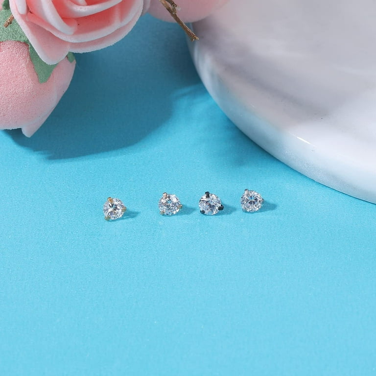 16G Stainless Steel Dermal Piercing Jewelry Diamond Dermal Anchor Tops CZ Skin Microdermal Piercing Jewelry for Men Women E 16pcs Tops