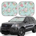 thumbnail image 2 of Uemuo Vintage Floral Printed 2 PCS Car Windshield Sun Shade, Auto Sun Heat and UV Rays Blocker, Foldable Automotive Front Window Sunshade Protector, 2 of 7