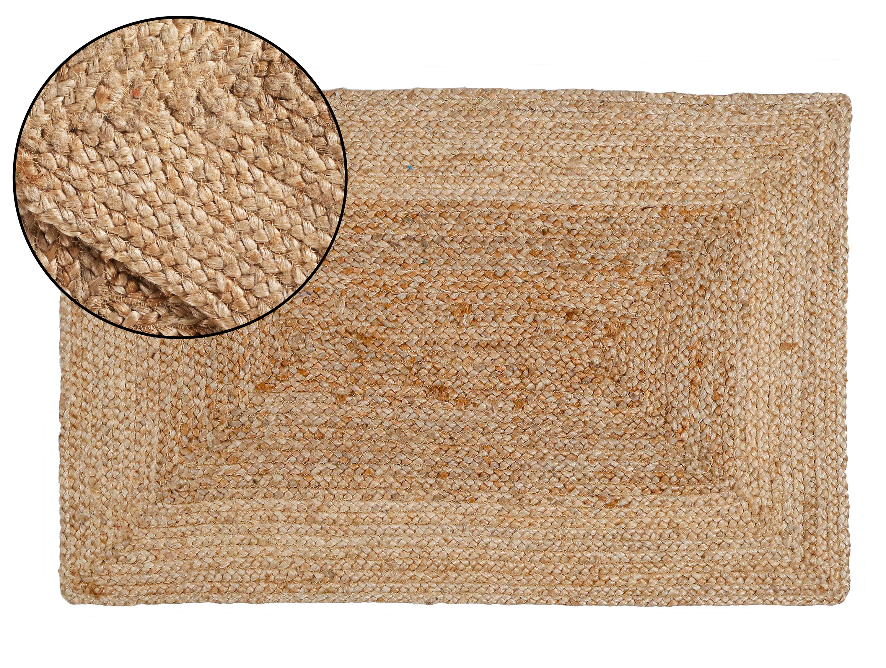 Bedding Craft Jute Cotton Area Rug Natural Matty Weave – Machine Washable Carpet for Living Room, Bedroom & Entryway – 70% Jute 30% Cotton – 36x60 Inch, 1 Piece