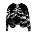 thumbnail image 5 of Feancey Christmas Tree Sweatshirts for Women Fall Xmas Sparkly Graphic Crewneck Sweatshirt Holiday Casual Long Sleeve Pullover Tops Black XL, 5 of 7