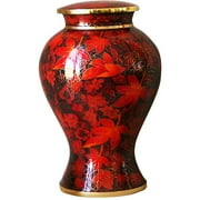 Angle View: Autumn Leaves Cloisonne Child's Urn