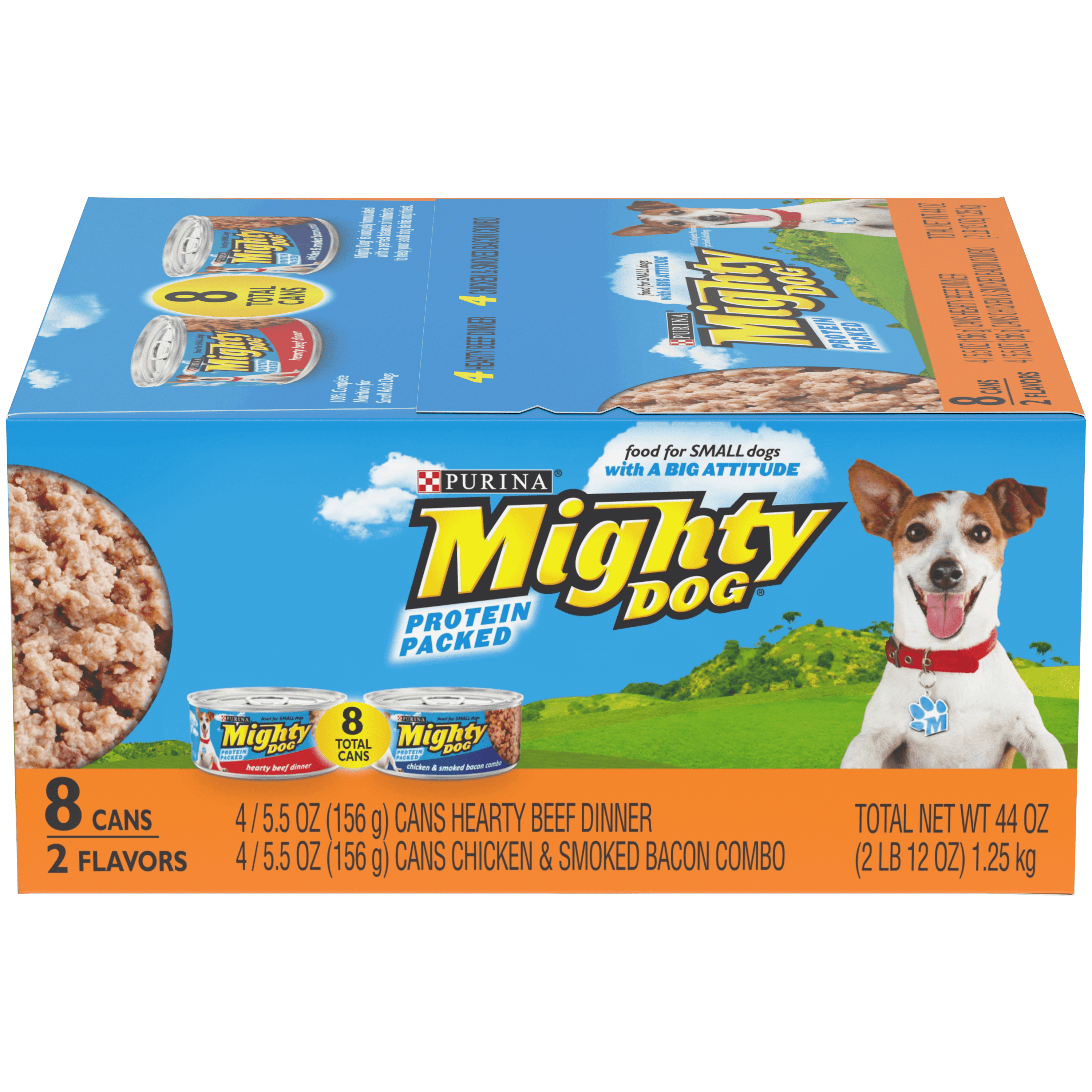 Purina Mighty Dog Hearty Beef Dinner And Chicken Smoked Bacon Combo Adult Wet Dog Food Variety Pack 8 5 5 Oz Cans Walmart Com Walmart Com