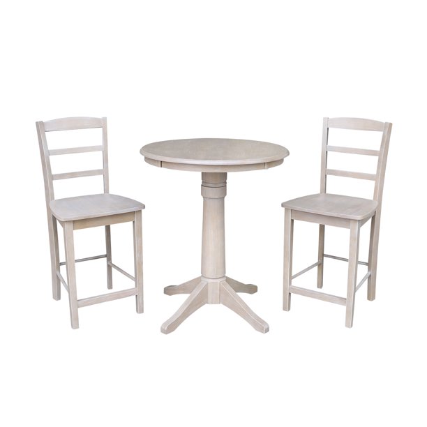 30 Round Pedestal Gathering Height Table With 2 San Remo Counter Height Stools 9342