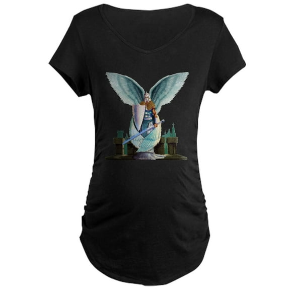 CafePress - Saint Angel Michael Maternity Dark T Shirt - Maternity Dark T-Shirt