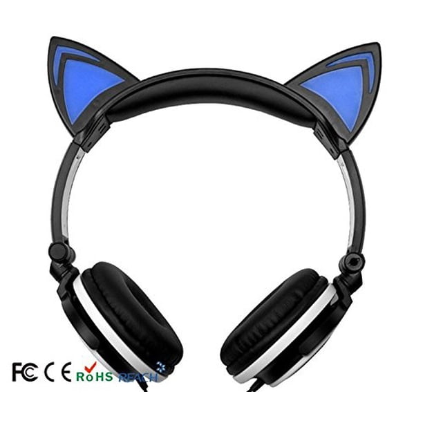Glowing Cat Ear Headphones_ Gifts For Her Over_Ear Foldable Headsets