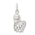 thumbnail image 6 of Auriga Fine Jewelry 925 Sterling Silver Basketball In Hoop Charm Pendant for Women (L-22mm, W-10mm), 6 of 6