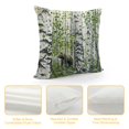 thumbnail image 4 of Square Throw Pillow Covers White Birch Trees with Green Leaves Pillow Cases Decorative for Home Bedroom Sofa Forest Plant Creative Print Pillowcases Standard Size, 4 of 5