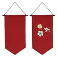 thumbnail image 1 of Uxcell 2Pcs Blank Canvas Banners, Pin Display Wall Banner for Home Decor Dark Red, 1 of 7