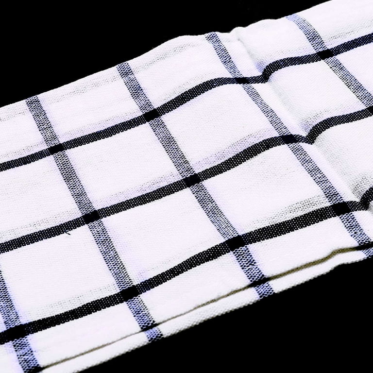 3Piece High Quality Blue White Plaid Striped Tea Towel Kitchen