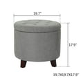 thumbnail image 6 of Homebeez Upholstered Tufted Storage Ottoman Footstool, 17"H Round Foot Rest Storage Ottoman for Living Room & Bedroom, 6 of 7