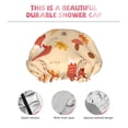 thumbnail image 3 of KLL Cute Foxes Pattern Shower Cap & Bath Cap for Women,Reversible Oversized Waterproof Shower Caps for all Hair Lengths,Elastic Reusable Bathing Hair Cap, 3 of 6