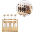 thumbnail image 2 of GROWTH TANK Glass Tube Storage Rack Exhibition Tea Display Visible Storage Non-Slip 4 Tubes Rack Clear Glass Test Tube for Scented Tea Tea Leaves Grains, 2 of 9