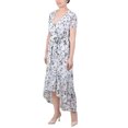 thumbnail image 2 of NY Collection Women's Short Sleeve Hankerchief Hem Chiffon Dress, 2 of 4