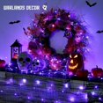 thumbnail image 4 of Paquete de 2 luces de hadas de Halloween con pilas, 100 luces LED moradas de Halloween de 33 pies con control remoto, 8 modos de luces de cadena centelleantes, 4 of 5