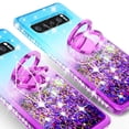 thumbnail image 4 of Samsung Galaxy S10 Case,Ring Stand Glitter Liquid Quicksand Waterfall Floating Sparkle Shiny Bling Diamond Girls Cute Shock Proof Phone Case Cover for Galaxy S10 - Teal/Purple, 4 of 5