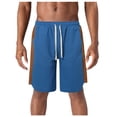 thumbnail image 2 of Shorts de Gym pour Hommes Été Jambe Droite Ample Couleur Unie Décontracté Bermuda Bleu TG, 2 of 9