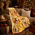 thumbnail image 3 of Golden Retriever Collage with Yellow Flowers, Cheerful Floral Style for Dog Lovers, Sunny Pack Portrait and Pet Adoption Gift, Soft Flannel Blanket for Bedroom and Family Room, Pet Home Decor, 3 of 9