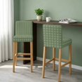 thumbnail image 2 of Green Gingham Bar Stool Covers - Stretch Dining Chair Covers Set of 6, Modern Minimalist Geometric Plaid Bar Chair Cover Removable Counter Stool Pub Chairs Slipcovers Protectors for Kitchen/Cafe, 2 of 8