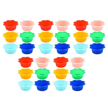 

DEELLEEO 30 Pcs Silicone Muffin Liners Reusable Cupcake Liners for Steel Muffin Pan Non-Stick Baking Cups for Bakeware Baking Pan & Cupcake Pan