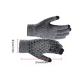 thumbnail image 2 of 2 Pairs Winter Knit texting Gloves for Adult, Non-slip Touchscreen Gloves Unisex, Mens Winter Thermal Driving Gloves for Driving,Running,Driving,Hiking(grey,black), 2 of 6